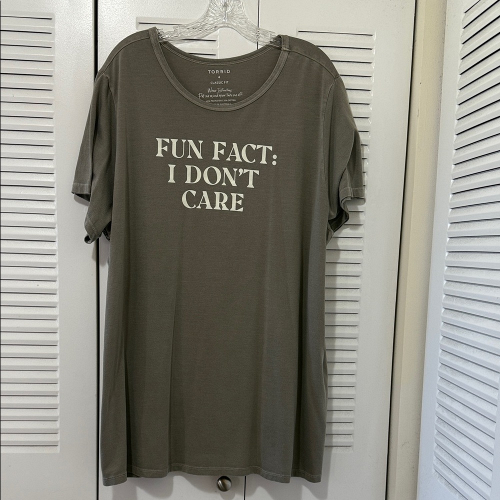 Torrid Olive Funny Novelty Tee Fun Fact